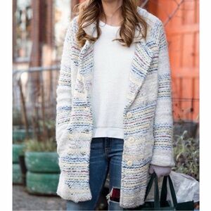 Free People Multicolor Wool Blend Coat